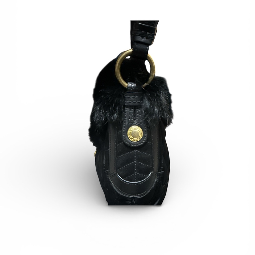 Coach Soho Black with Nylon and fur trim Great Condition - Picture 5 of 9